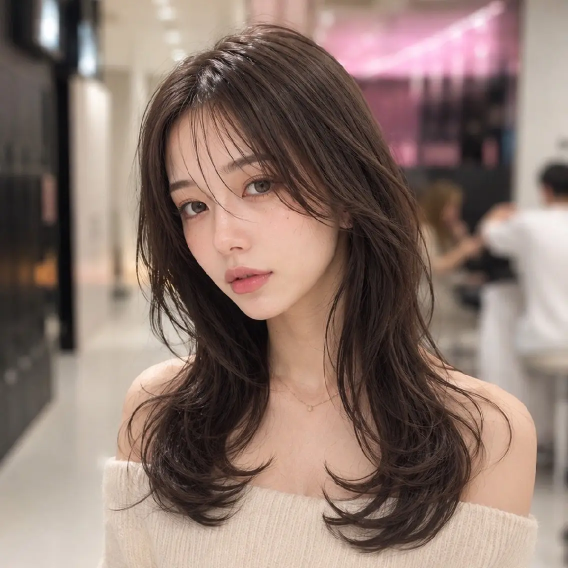 ロング カット ヘアカラー トリートメント 新宿/韓国レイヤー/ 髪質改善/ 佐藤のヘアスタイル