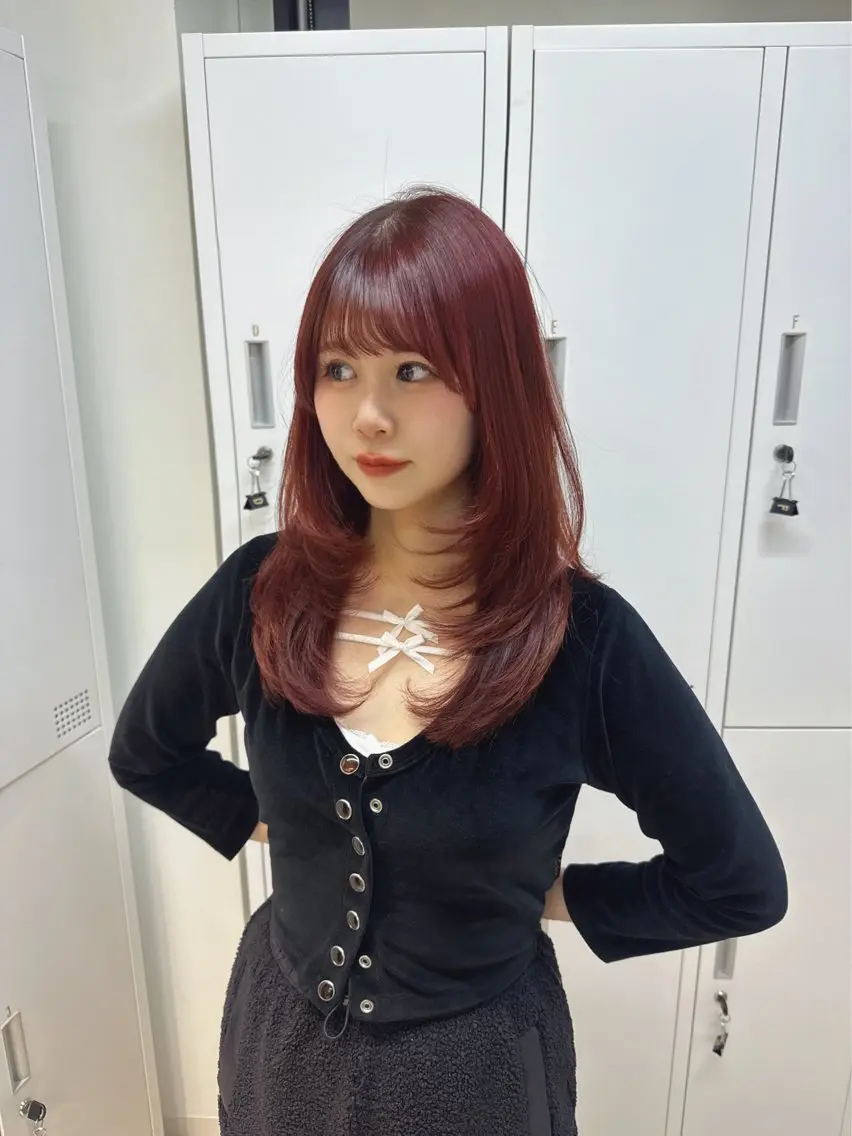 ロング カラー ninaアイドル前髪 ×透明感🎀のヘアスタイル