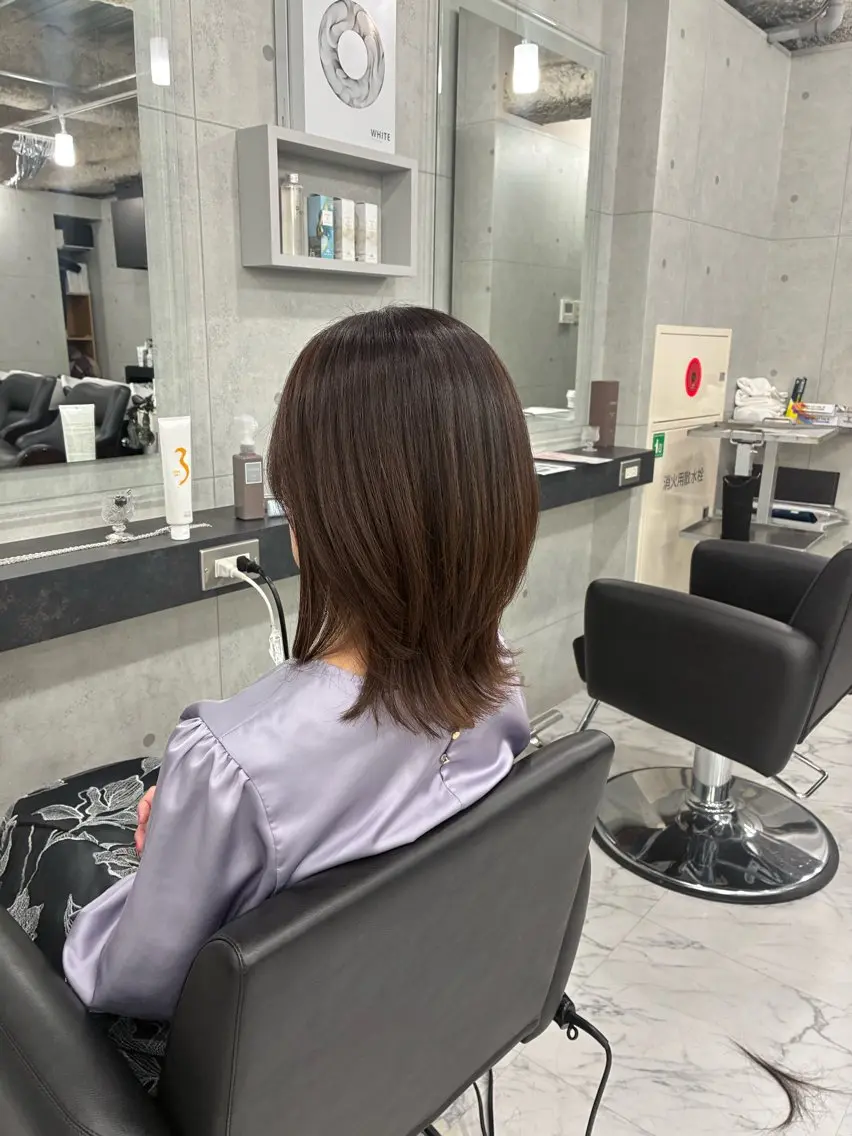 ミディアム カラー 小顔カット カット ヘアカラー Endearing 🌟銀座のヘアスタイル