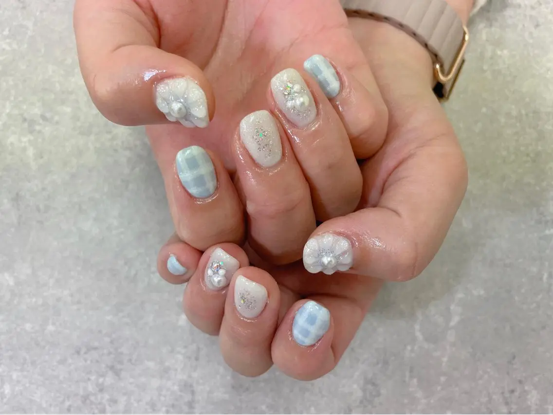 ネイル フラワーネイル ぷっくりネイル ハンドネイル foglia❁. ⌇imamuraのネイルデザイン