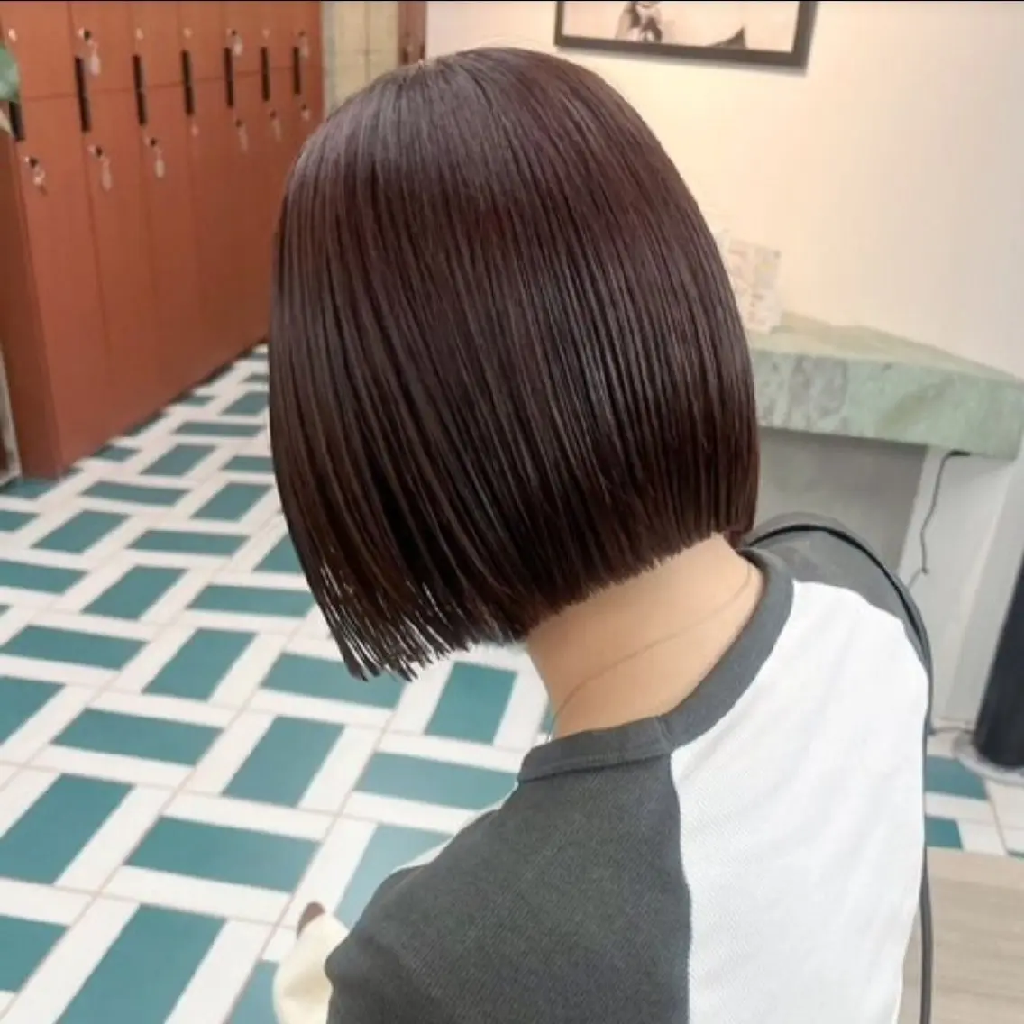 ショート カラー ブラウンカラー レッドカラー レッドブラウン ボブ ヘアカラー 中道 葵のヘアスタイル