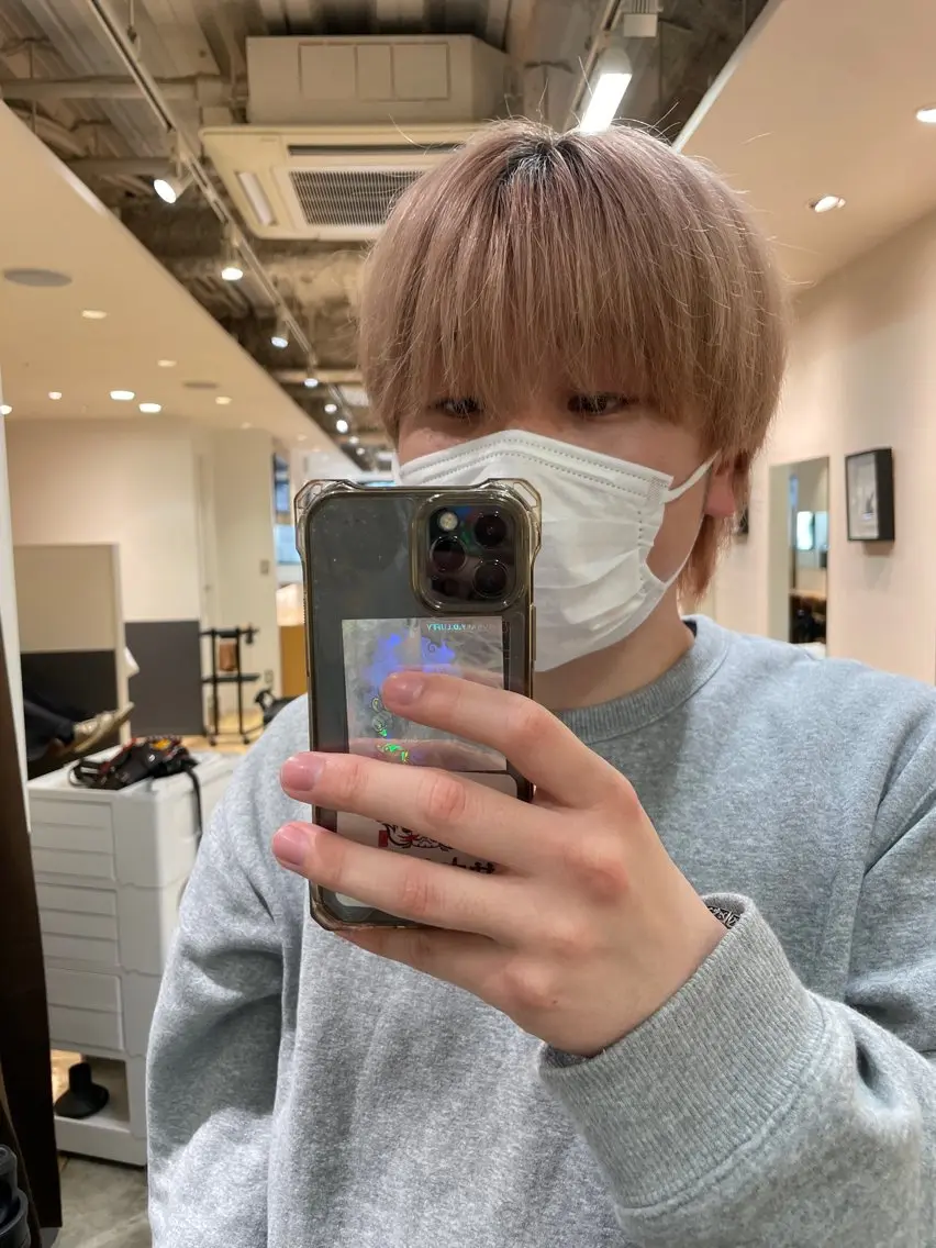 カラー ヘアアレンジ メンズ メンズブリーチ ベージュカラー ブリーチ ピンクカラー ピンクベージュ ヘアカラー fifth park 六反穂 龍介のヘアスタイル