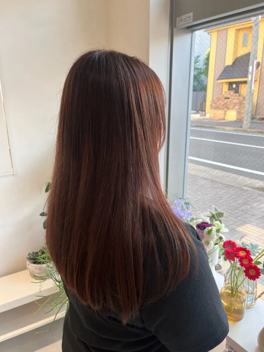 ロング カラー 酸性ストレート 暖色カラー/ ヘアセット🌛櫻井舞のヘアスタイル