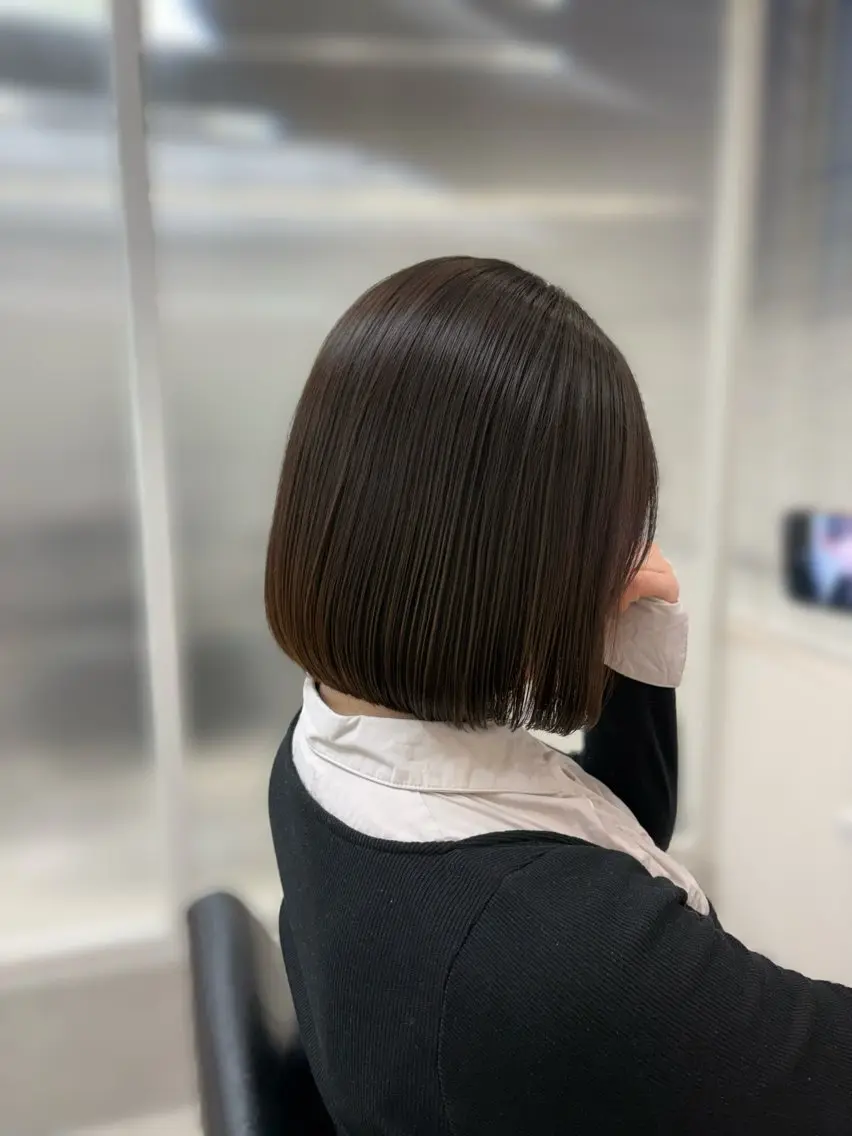 ショート ボブ 縮毛矯正 カット 縮毛矯正 𝜗𝜚cocoro 韓国𝜗𝜚のヘアスタイル