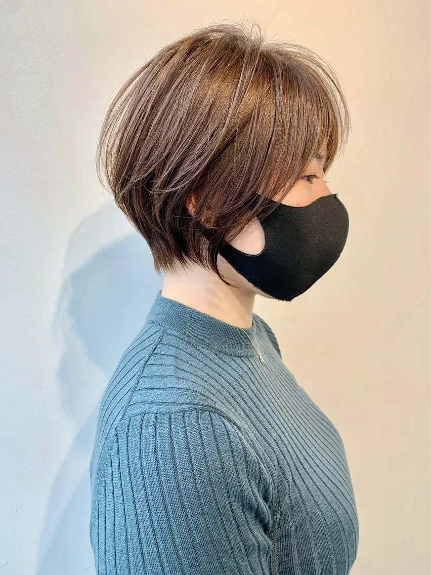 ショート カラー カット ヘアカラー トリートメント ⭐️小顔ショート⭐️ 大鷲拓海のヘアスタイル