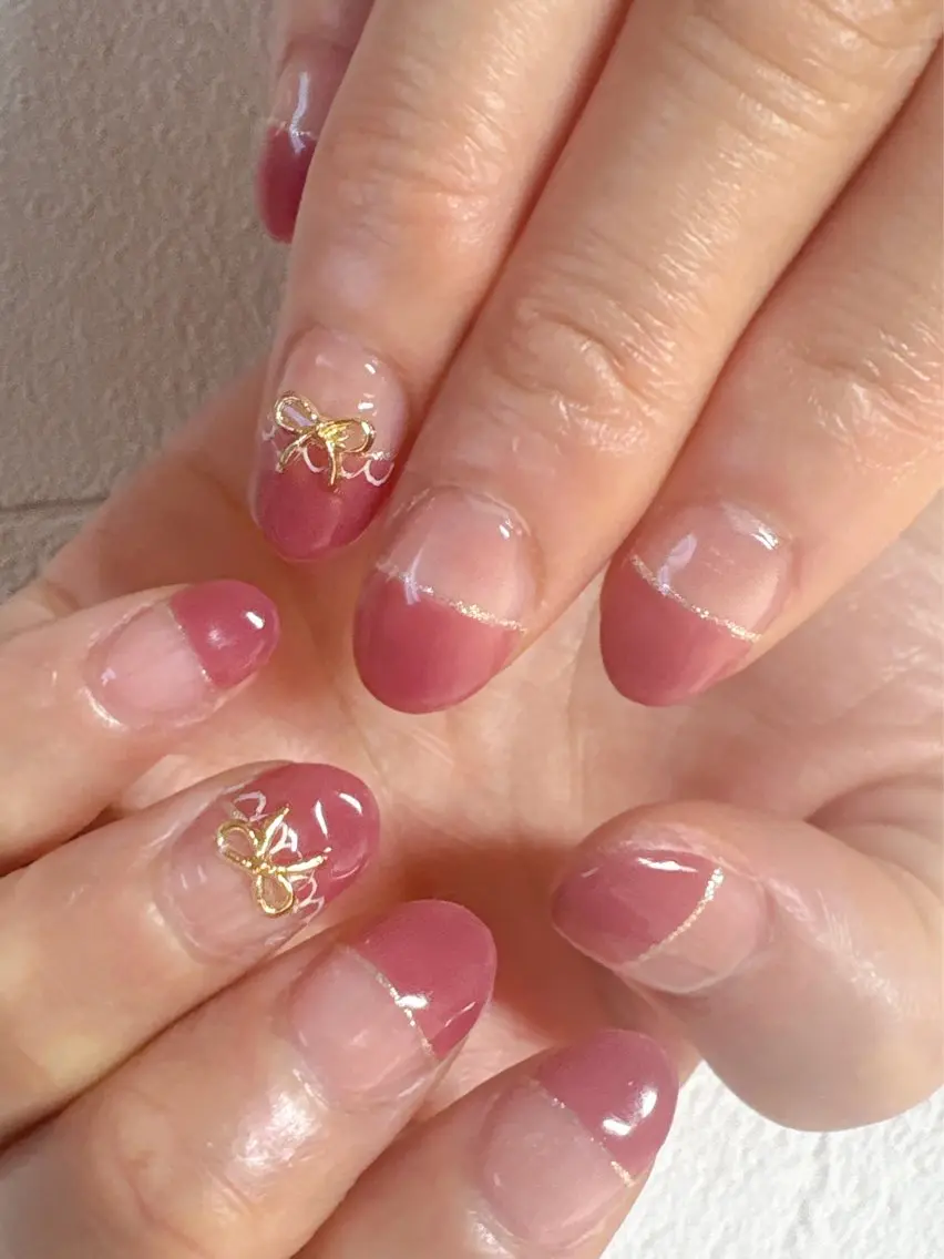 ネイル シンプルネイル ハンドネイル tRING＊ しいの木台のネイルデザイン