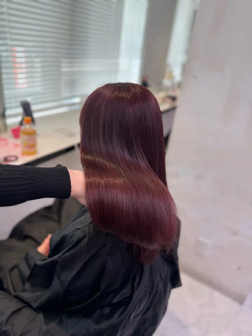ロング ヘアカラー トリートメント ヘッドスパ ヘアセット ♥️韓国風透明感 暖色misa♥️のヘアスタイル