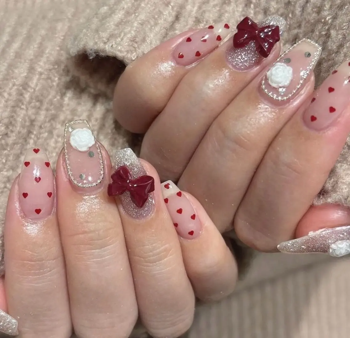 シンプル＋6本パーツアート➕オフありの写真