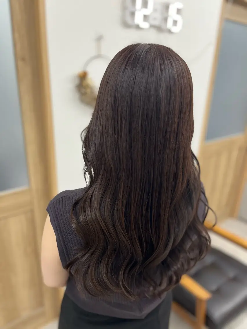 ロング カラー ブラウンカラー ココアブラウン カット ヘアカラー トリートメント 🫧ぷる艶カラー🫧 Yuubi🦩のヘアスタイル