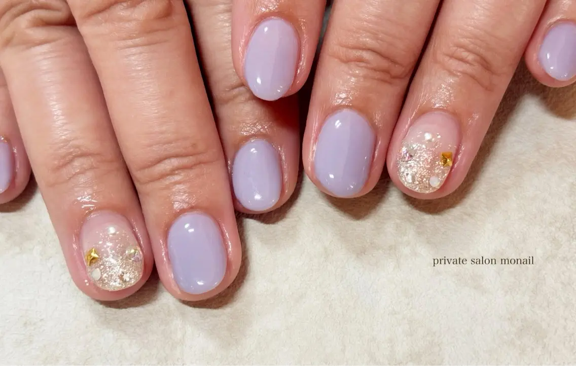 ネイル パープル ハンドネイル nail salon monailのネイルデザイン