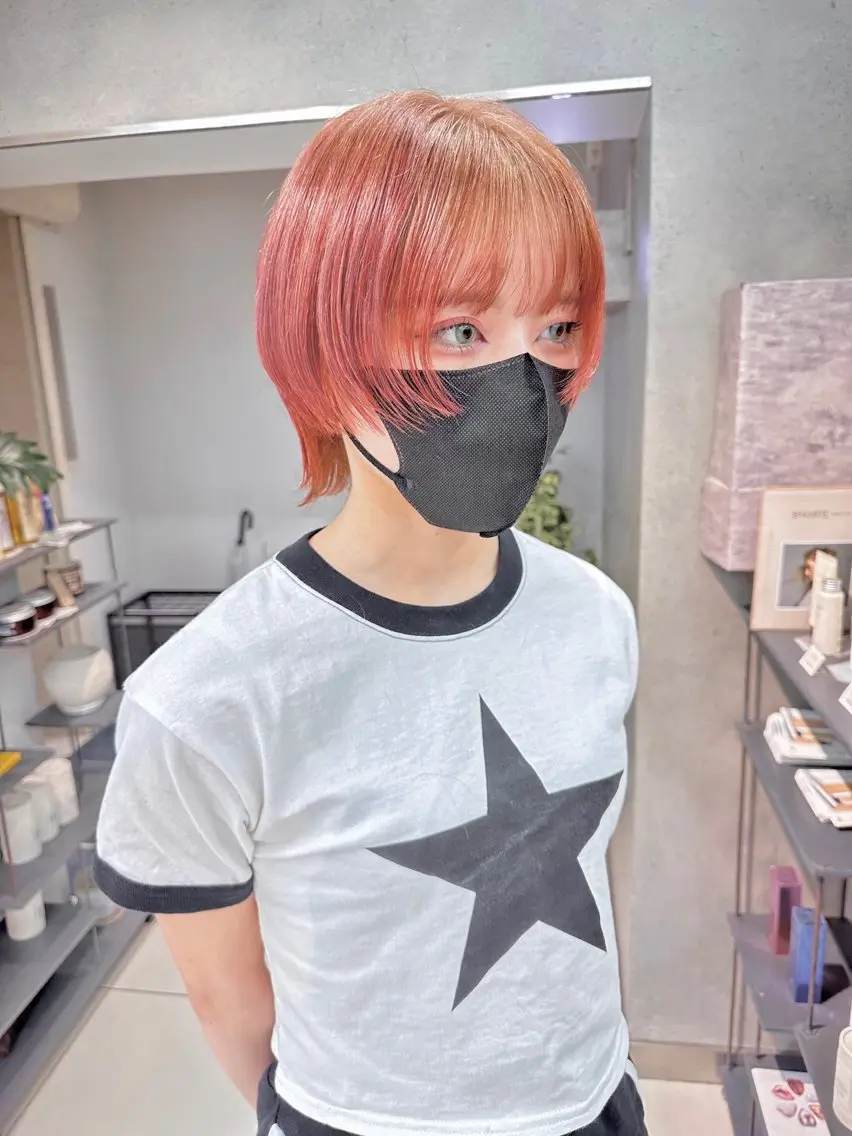 ショート カラー パーマウルフショート 濱田匠のヘアスタイル