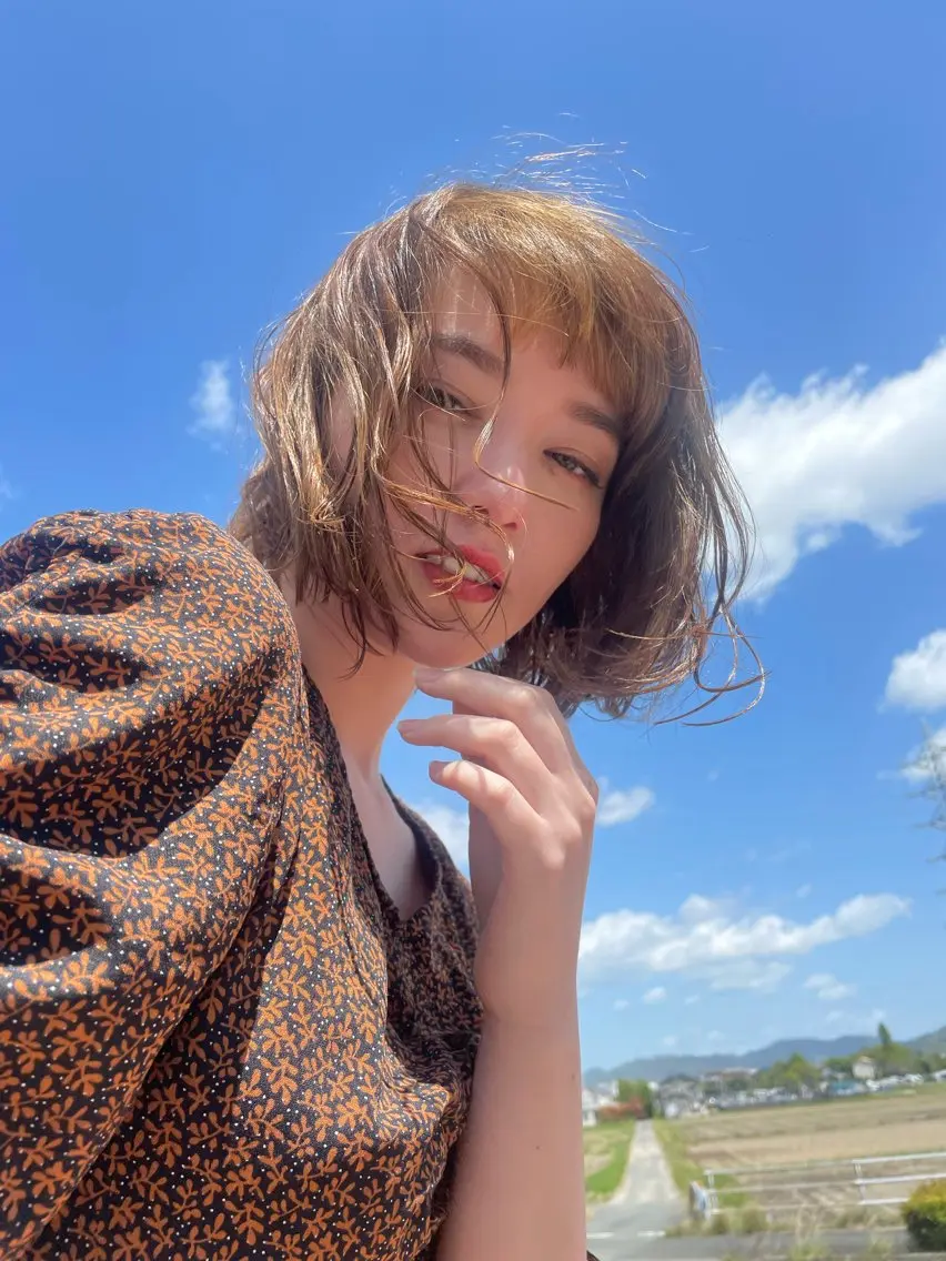 ミディアム カラー 優子/ 似合わせカットカラーのヘアスタイル
