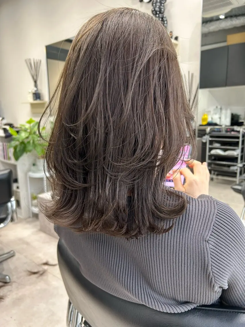 セミロング カラー カット ヘアカラー トリートメント 髪質改善will hairdesignのヘアスタイル