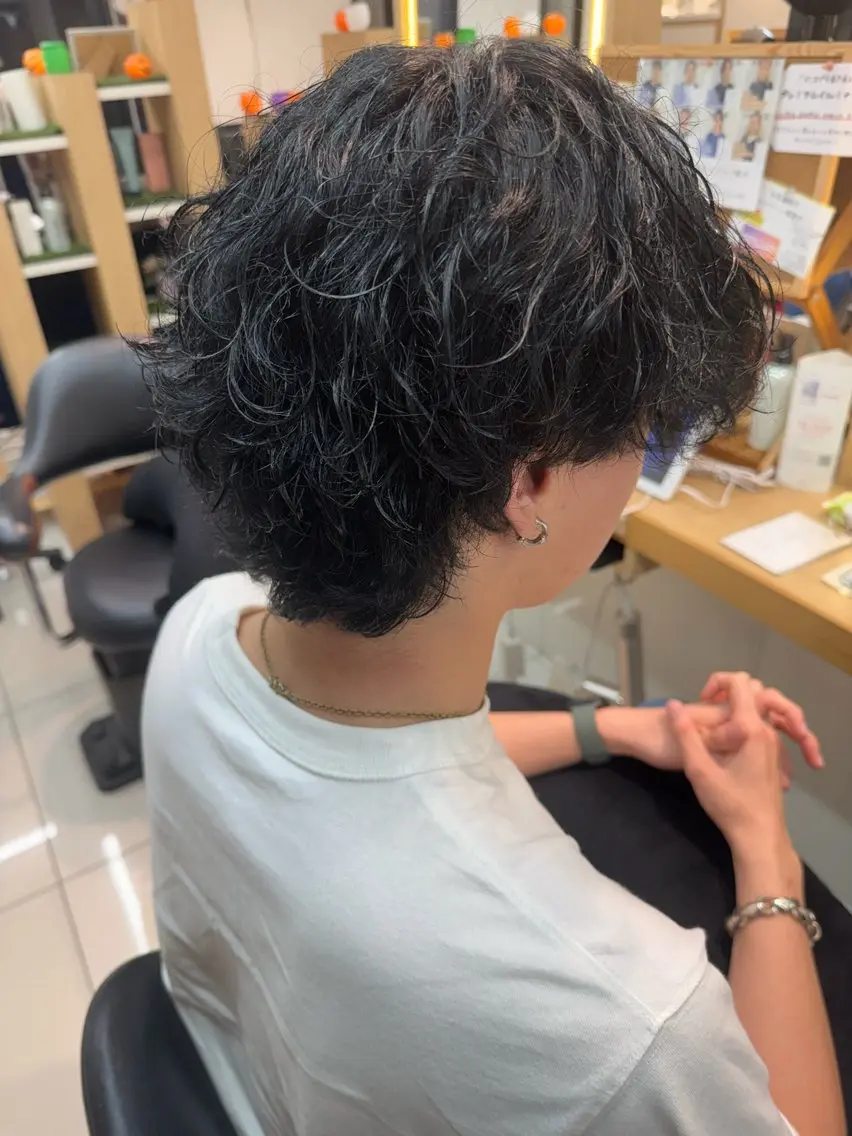 ショート パーマ メンズ パーマ/ハイトーン /吉田眞のヘアスタイル