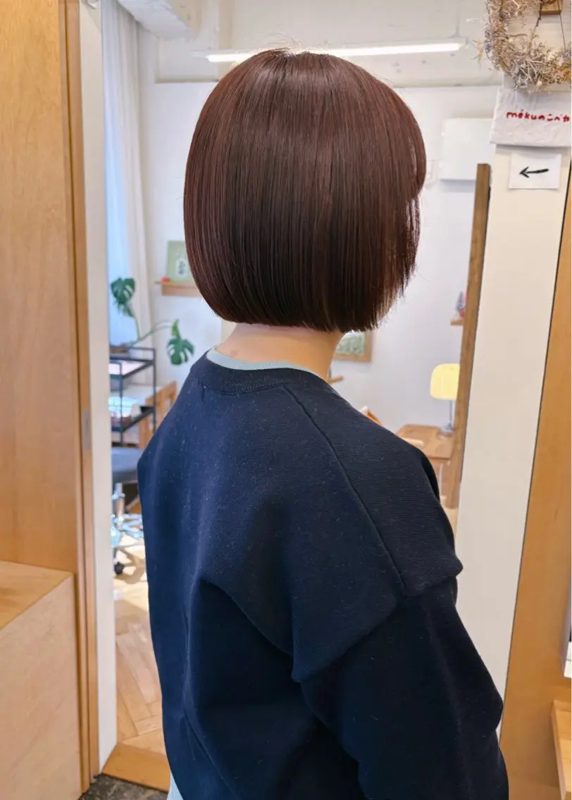 ショート カラー オレンジ ボブ カット ヘアカラー トリートメント 西山 紗耶香🪽 透明感カラー/ボブのヘアスタイル