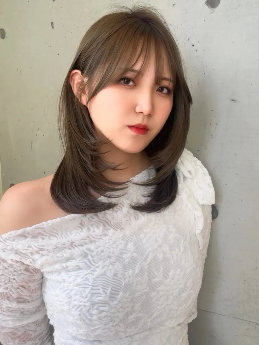 ミディアム カット ヘアカラー トリートメント ✨ハイトーン特化✨艶 カラー/エクステ/颯のヘアスタイル