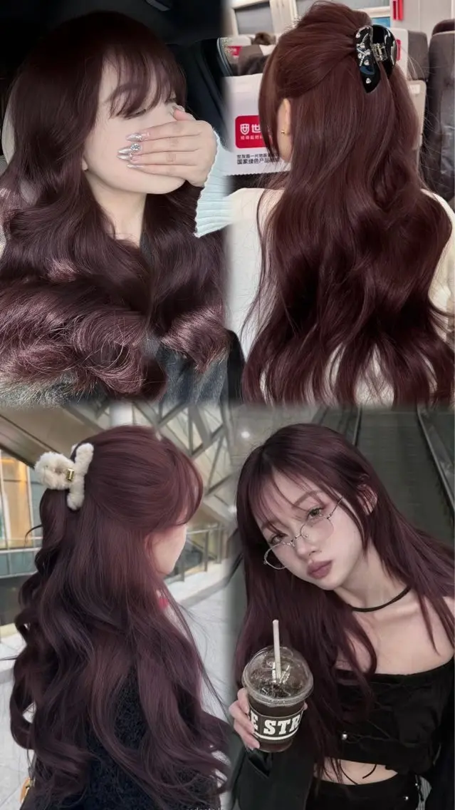 ロング カラー ヘアカラー トリートメント ヘッドスパ 韓国風艶髪🎀 暖色カラー🤍のヘアスタイル