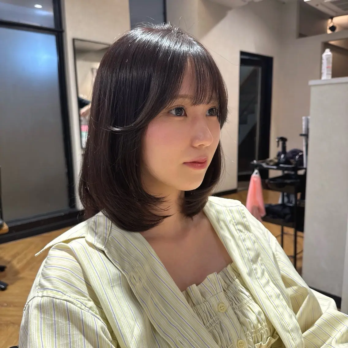 ミディアム カラー カット ヘアカラー トリートメント Rena/韓国 /ワンホンヘアのヘアスタイル