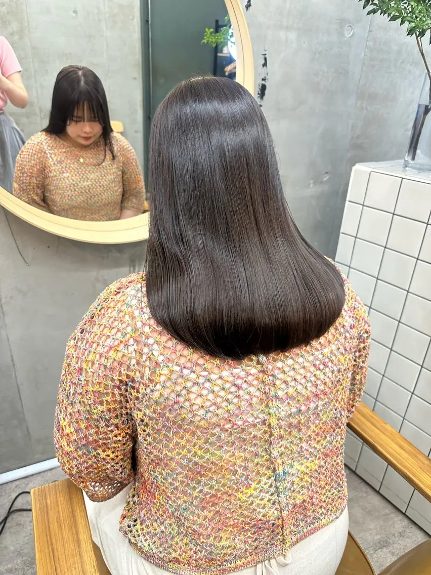 ミディアム カラー ベージュカラー ブリーチ ブラウンカラー ケアブリーチ グレージュ カット カットモデル募集中 ／HARUKA🎀のヘアスタイル