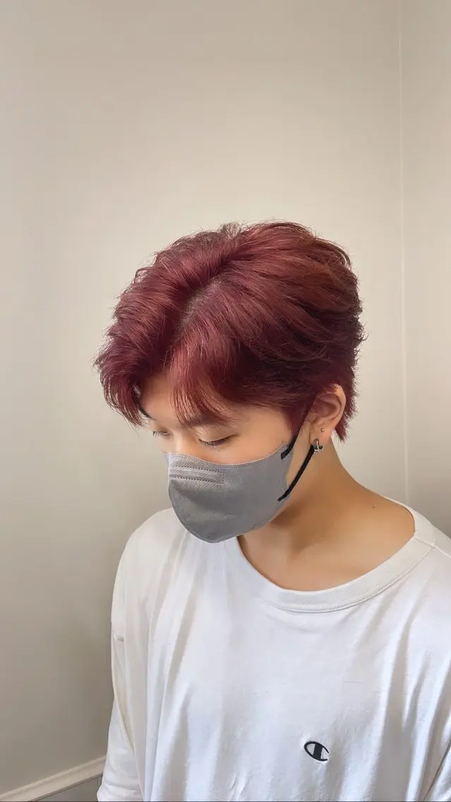 ショート カラー メンズ カット ヘアカラー トリートメント メンズ韓国ヘア👹 KAJIのヘアスタイル