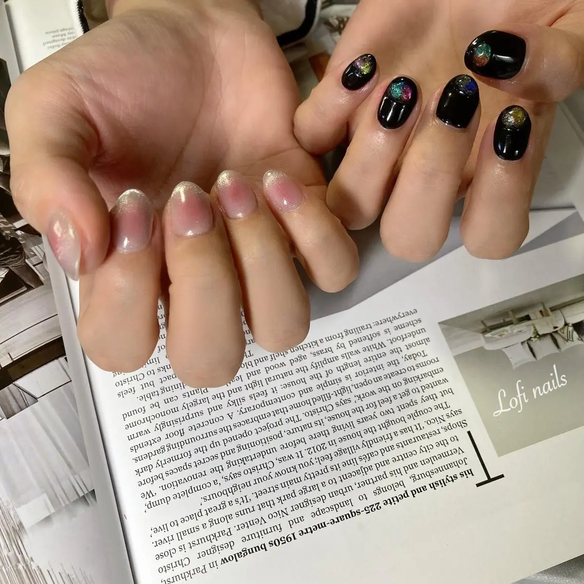 ショート ネイル マグネットネイル Lofi nails ゆきこのネイルデザイン
