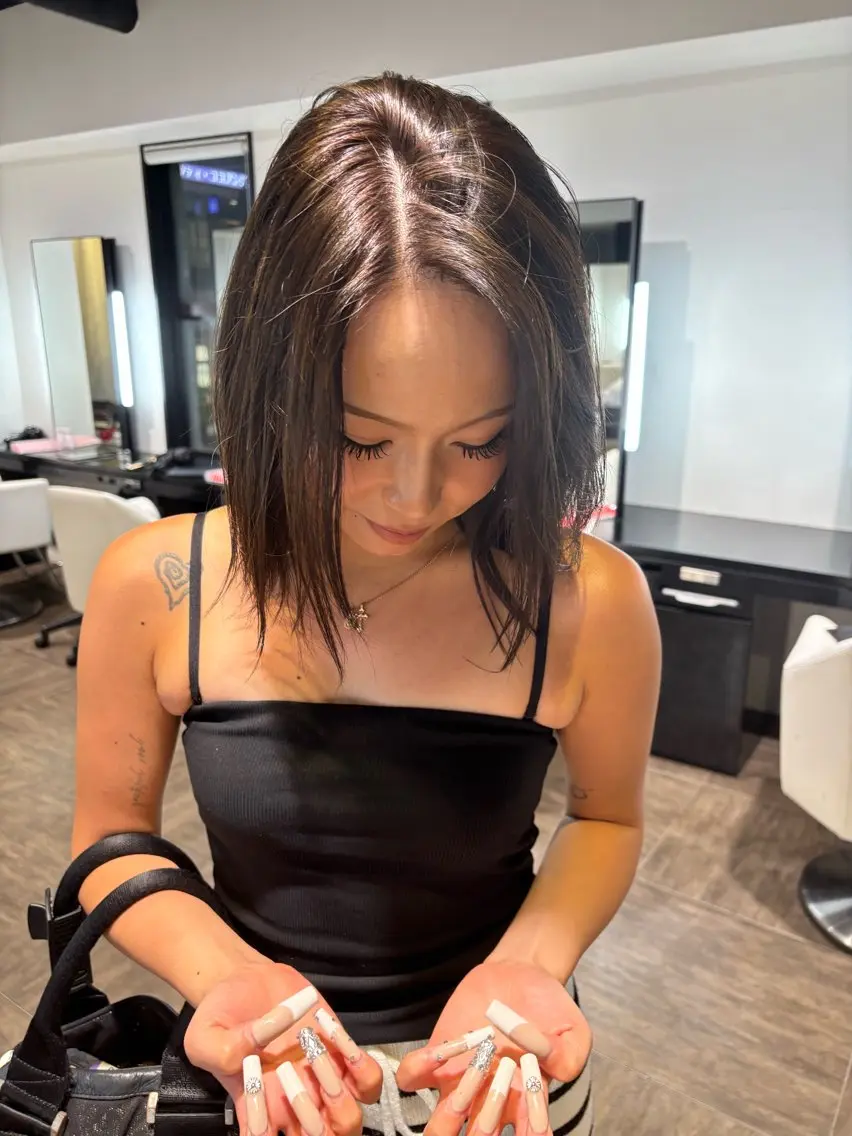 ミディアム カラー ブラウンカラー TSUKASA カラーモデル募集中のヘアスタイル