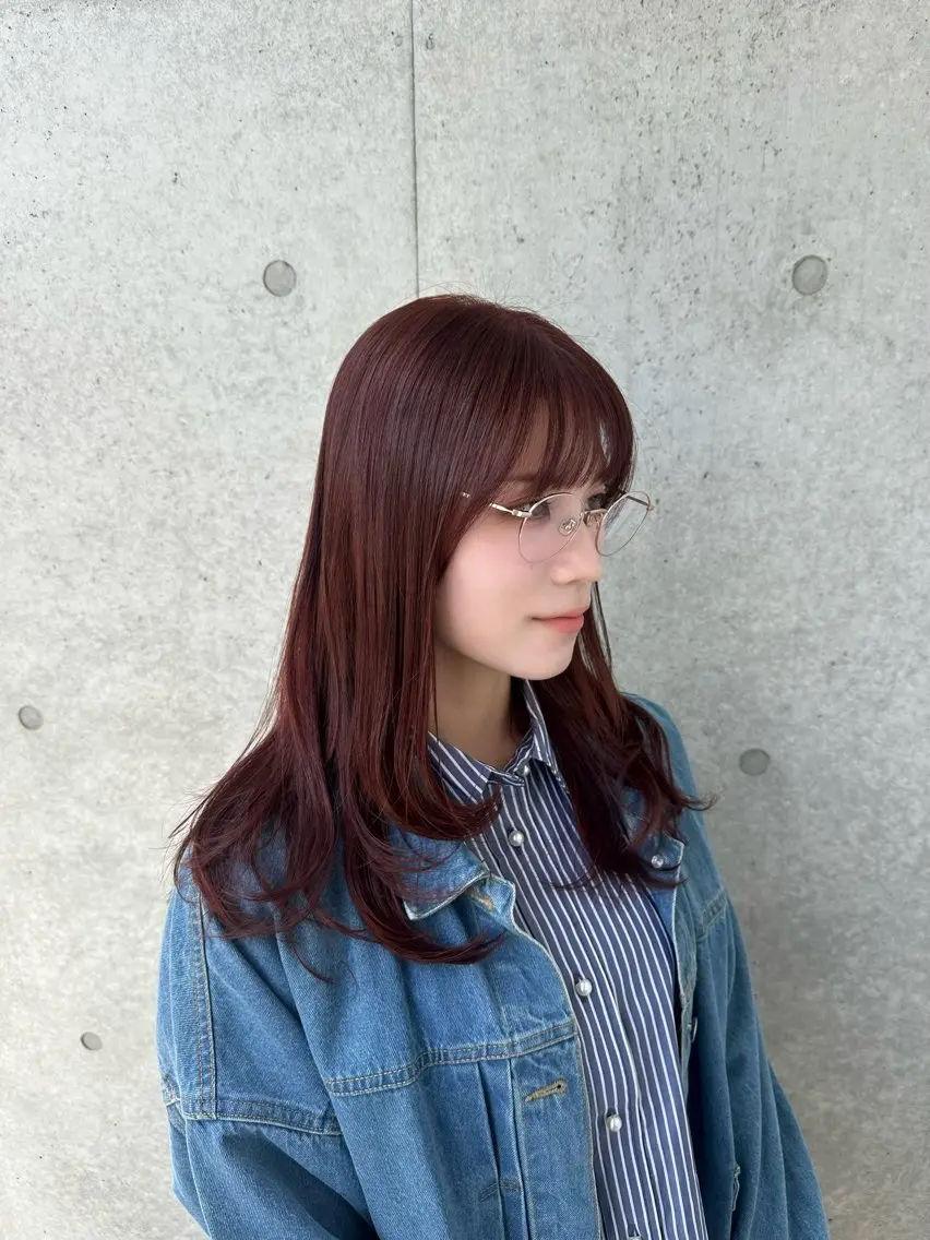 セミロング カラー ヘアカラー トリートメント 🖤KURUMI🖤 潤艶・髪質改善のヘアスタイル