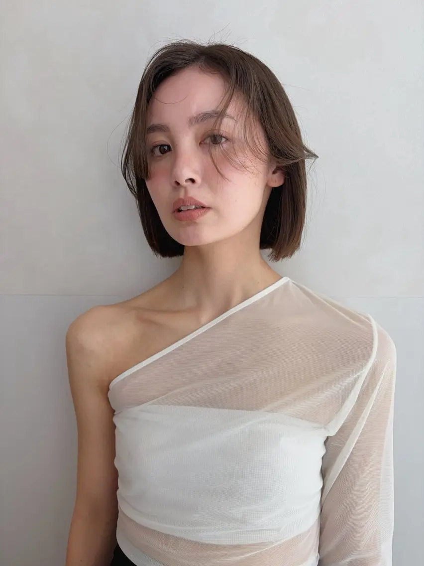 ミディアム カラー カット ヘアカラー トリートメント 砂原 ひよりのヘアスタイル