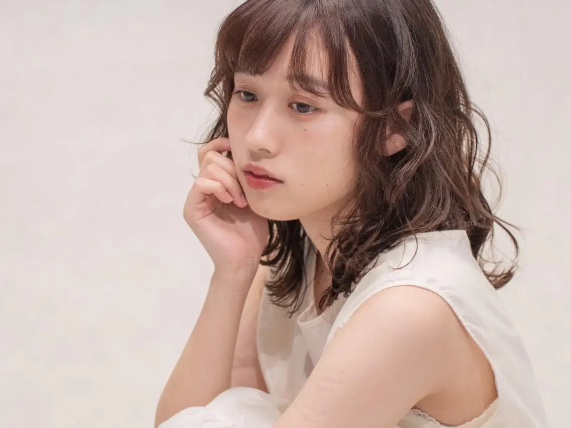 ミディアム カラー 豊中駅3分eha レッスンモデルのヘアスタイル