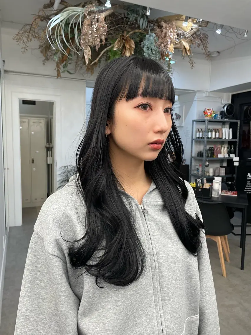 ロング カラー 黒髪 透明感カラー カット ヘアカラー 川上拓真 ✂︎学芸大学のヘアスタイル