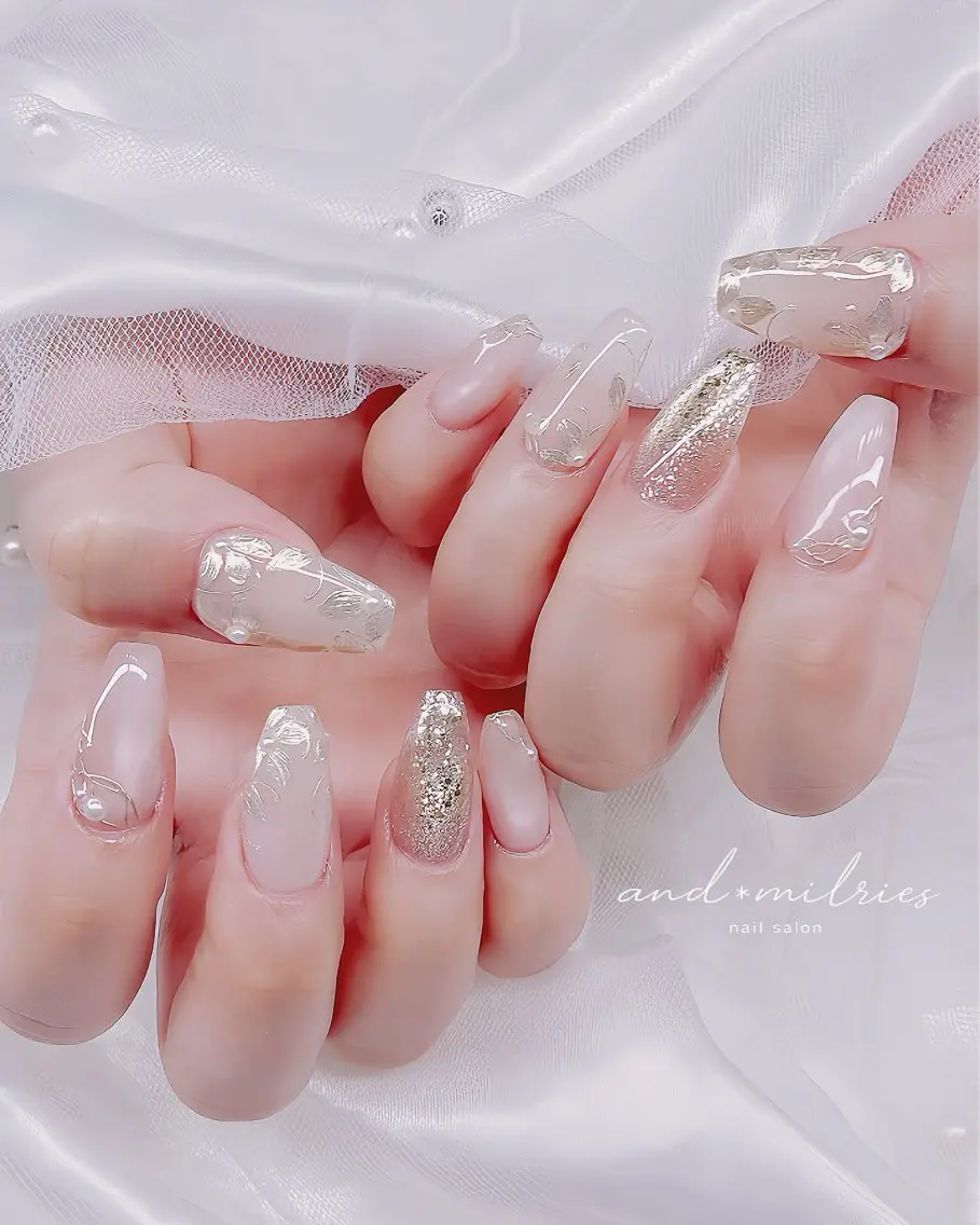 ネイル アートネイル 長さ出し ロングネイル and* milriesのネイルデザイン