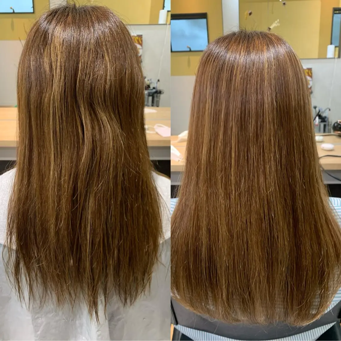 ロング パーマ 髪質改善 酸性ストレート ストレートパーマ カット 縮毛矯正 トリートメント hubhair レイヤー/透明感のヘアスタイル