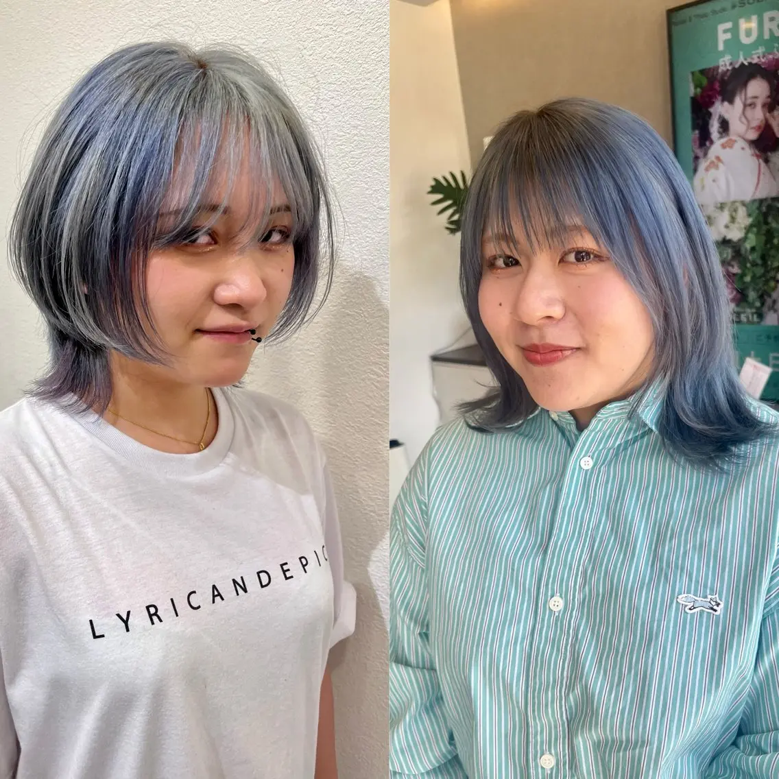 セミロング カラー ブルーカラー 似合わせカット 柔らかい艶暖色 レイヤー🫧姫汝のヘアスタイル