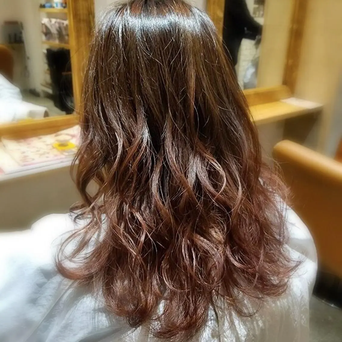 ロング カラー パーマ 髪質改善×矯正🫧 韓国ヘアasamiのヘアスタイル