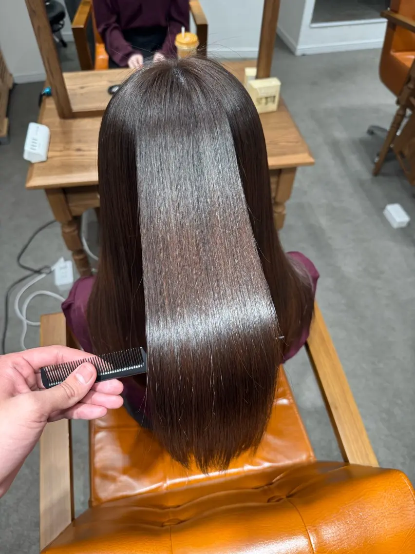 ロング カット 縮毛矯正 トリートメント 髪質改善縮毛✨ 泉谷彪芽のヘアスタイル