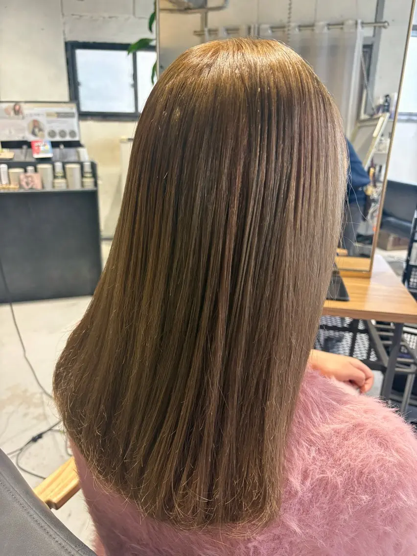 ロング カラー ベージュカラー オリーブベージュ カット ヘアカラー inc新小岩 🌱MANAMIのヘアスタイル