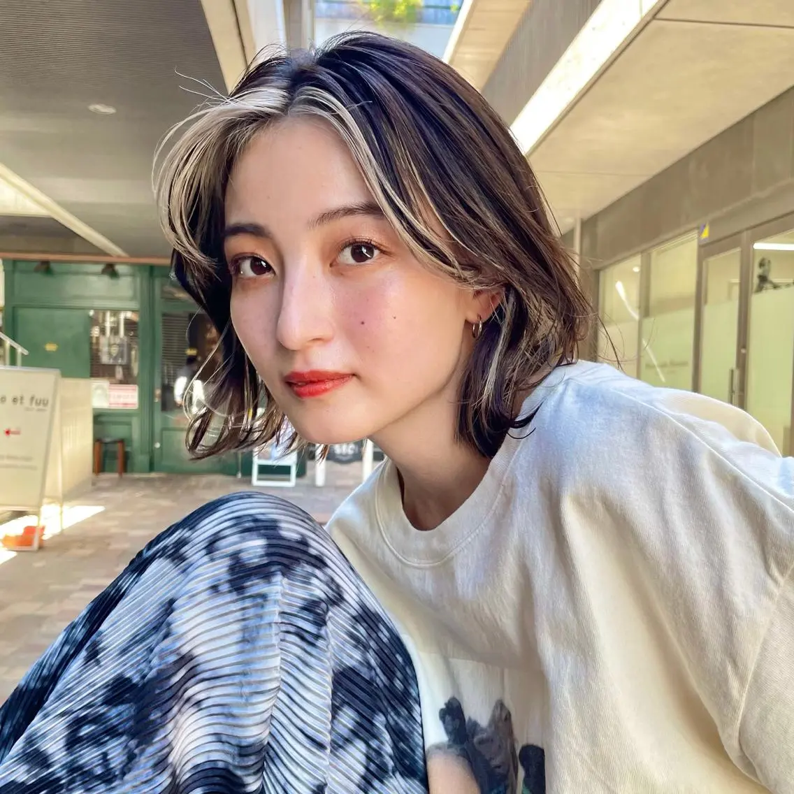 ミディアム カラー インナーカラー ✨👑お洒落ショート ❣️村上せいな✨のヘアスタイル