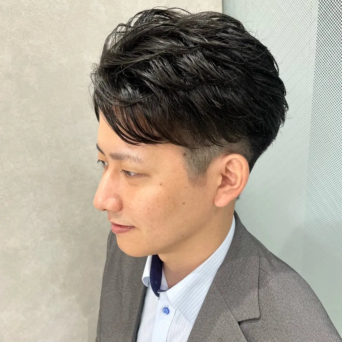パーマ メンズ ダウンパーマ特化💎 ボブ・レイヤーりなのヘアスタイル