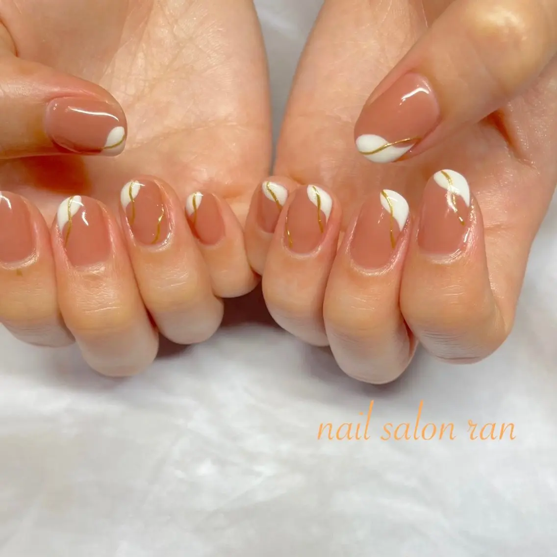 ネイル フレンチネイル ニュアンスネイル ホワイト ハンドネイル ハンドケア nailsalon ranのネイルデザイン