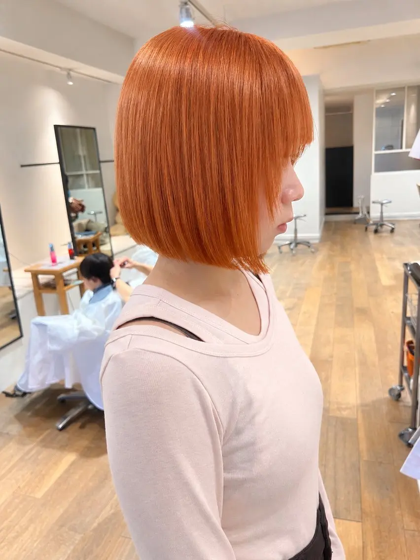 セミロング カラー ヘアカラー chika/暖色カラ ー/レイヤー/茶屋町のヘアスタイル