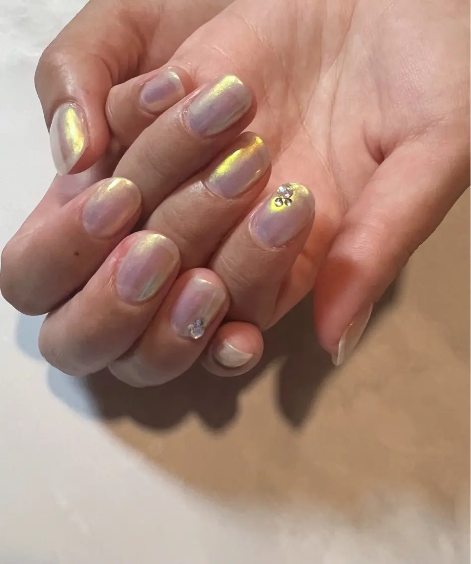 Hand ミラーネイルorマグネットネイルワンカラー🐾(ジェルオフ&ケア込)の写真