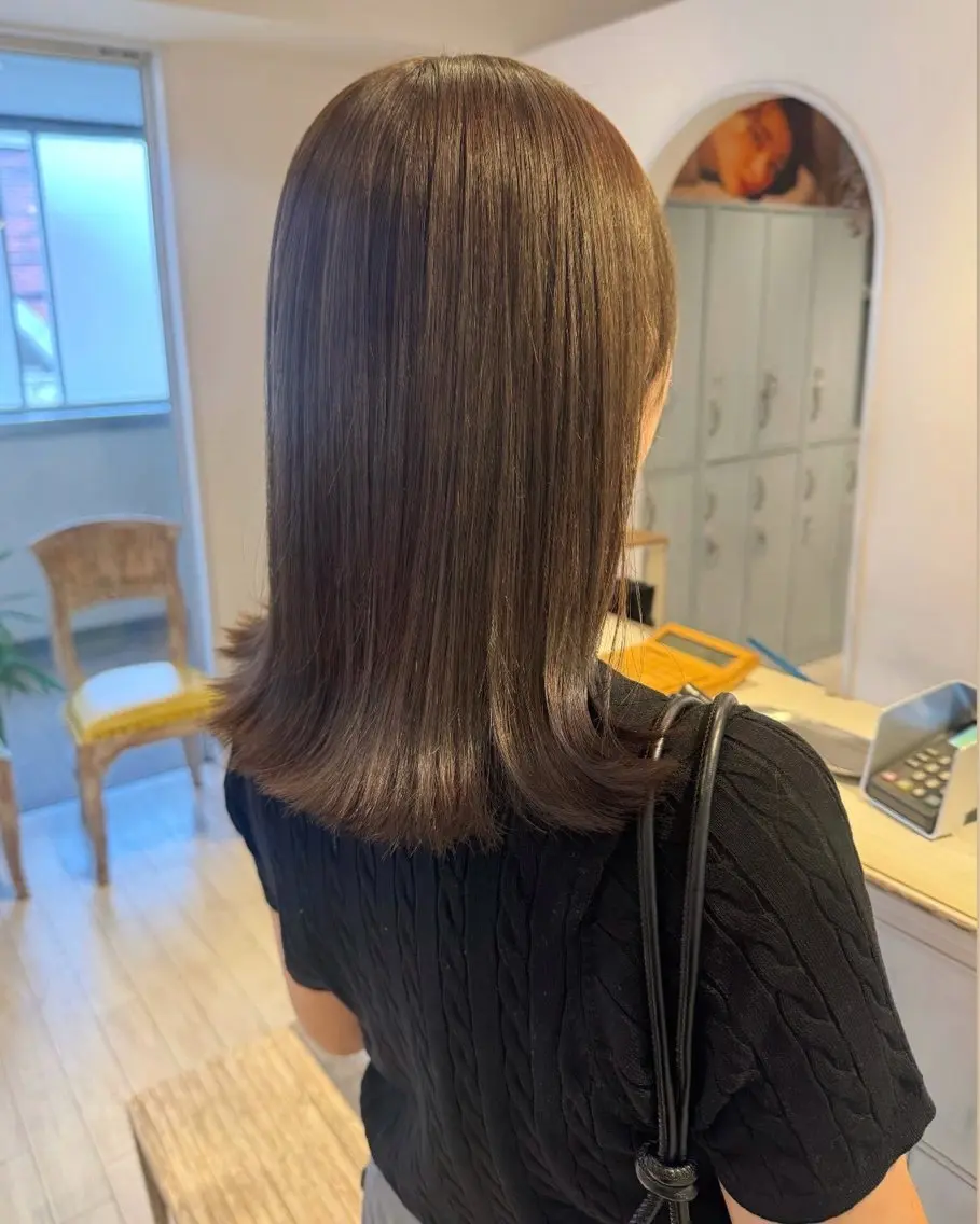 ミディアム カラー トリートメント トリートメント 森下 乃安のヘアスタイル