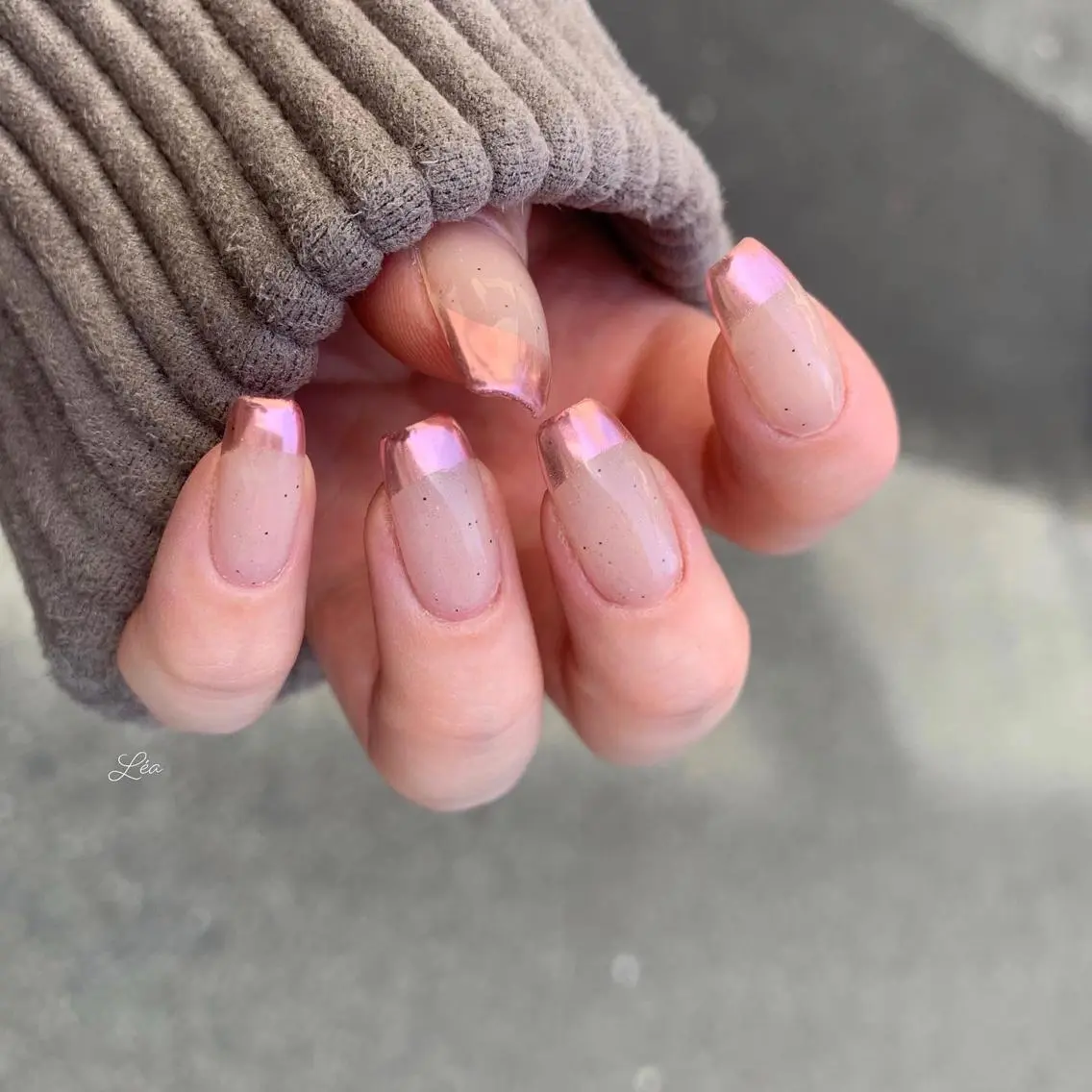 ネイル ジェルネイル ミラーネイル パラジェル Léa nailのネイルデザイン