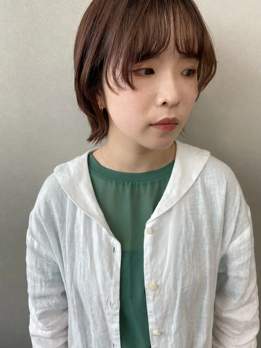 ショート カラー レイヤーカット ヘアカラー トリートメント 福岡🍒ボブ🌼 ショート🌻大津成美のヘアスタイル