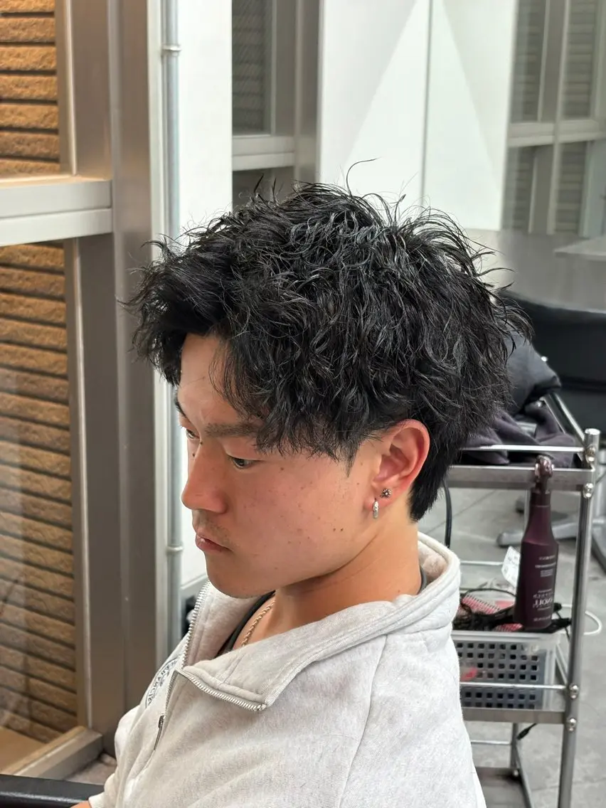 ショート カラー パーマ メンズ カット パーマ トリートメント ヘアセット 🔥最強メンズ特化/ パーマの達人🔥風見のヘアスタイル