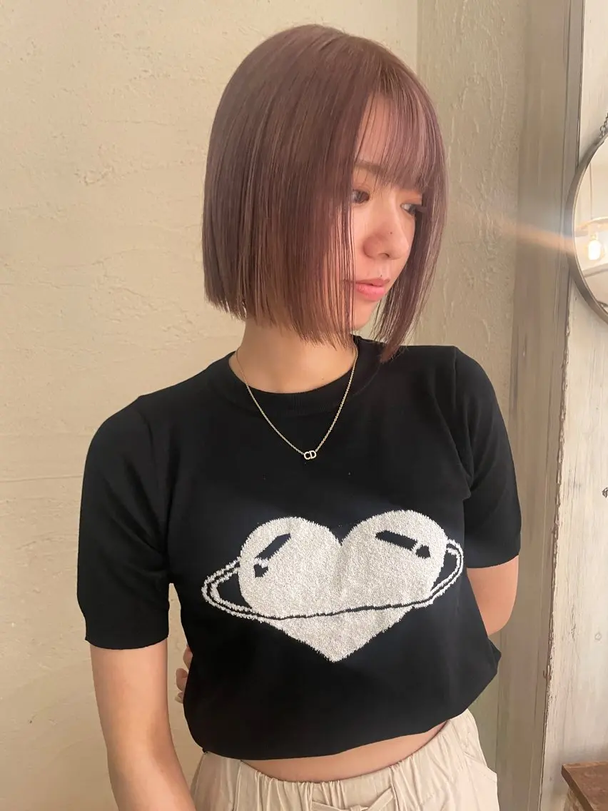ショート カラー 🙃 透明感カラー/ボブのヘアスタイル