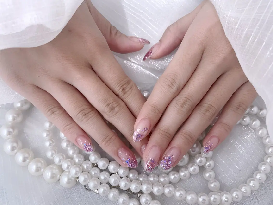 ネイル ラメ(グリッター) ラメグラデーション 🩵Minmin nail salonのネイルデザイン
