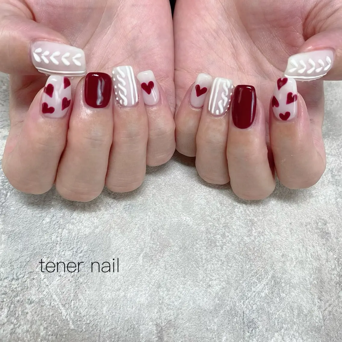 ネイル ハート ハンドネイル テネルネイル tener nailのネイルデザイン
