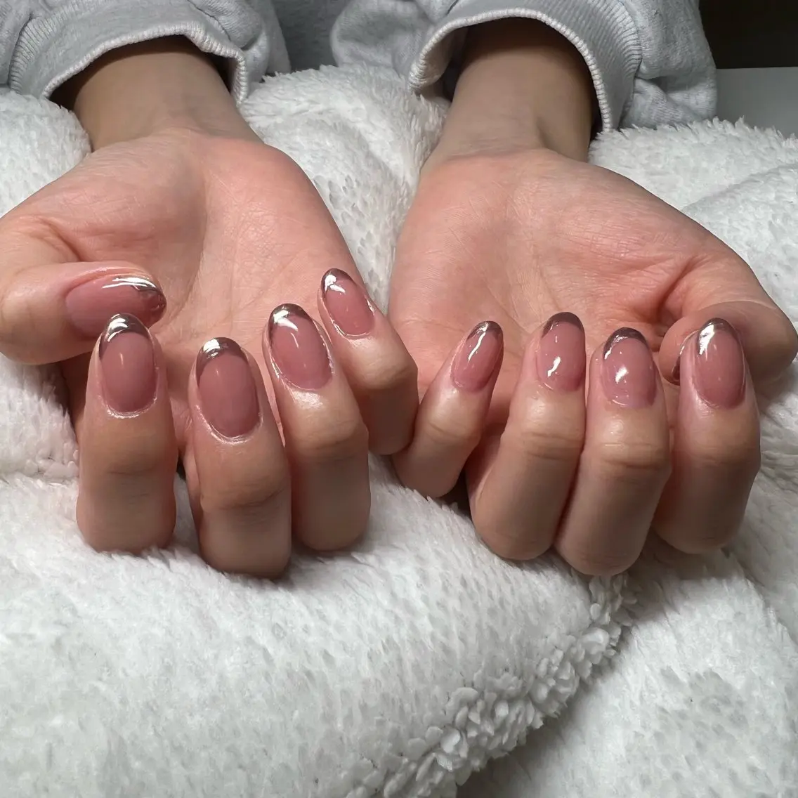 ネイル アートネイル フレンチネイル ミラーネイル Rommy Arisaのネイルデザイン