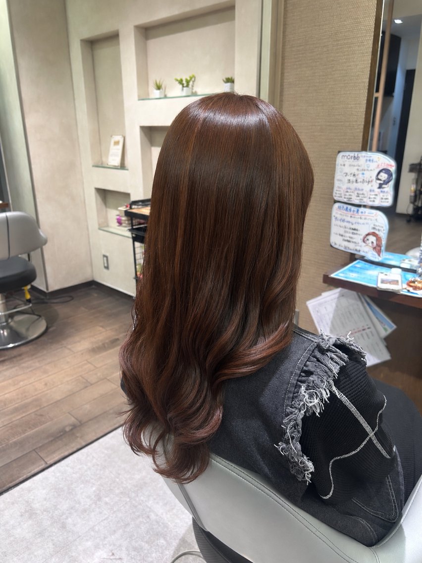 ロング カラー ブラウンカラー ナチュラルブラウン カット ヘアカラー トリートメント ウルフカット🐺 艶カラー✨️吉村のヘアスタイル